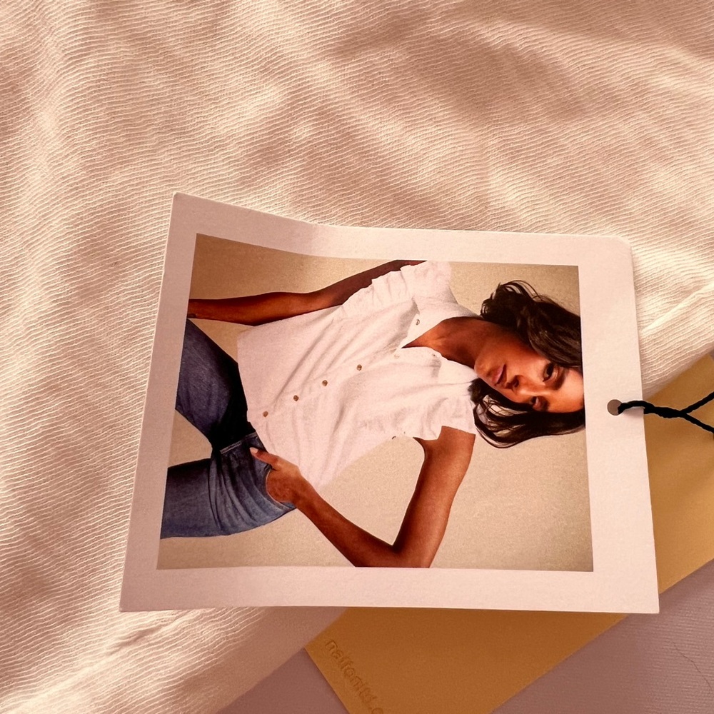 Nation LTD White Ruffle Sleeve Top